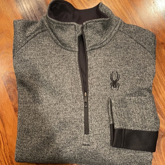 Spyder Sweater Charcoal &Black size L & L/S - Picture 1 of 11